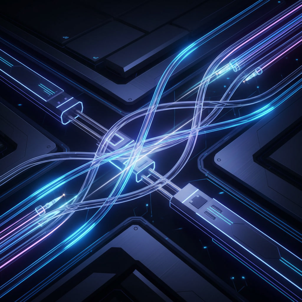 illustration des connexions électriques pour un réseau internet en fibre optique