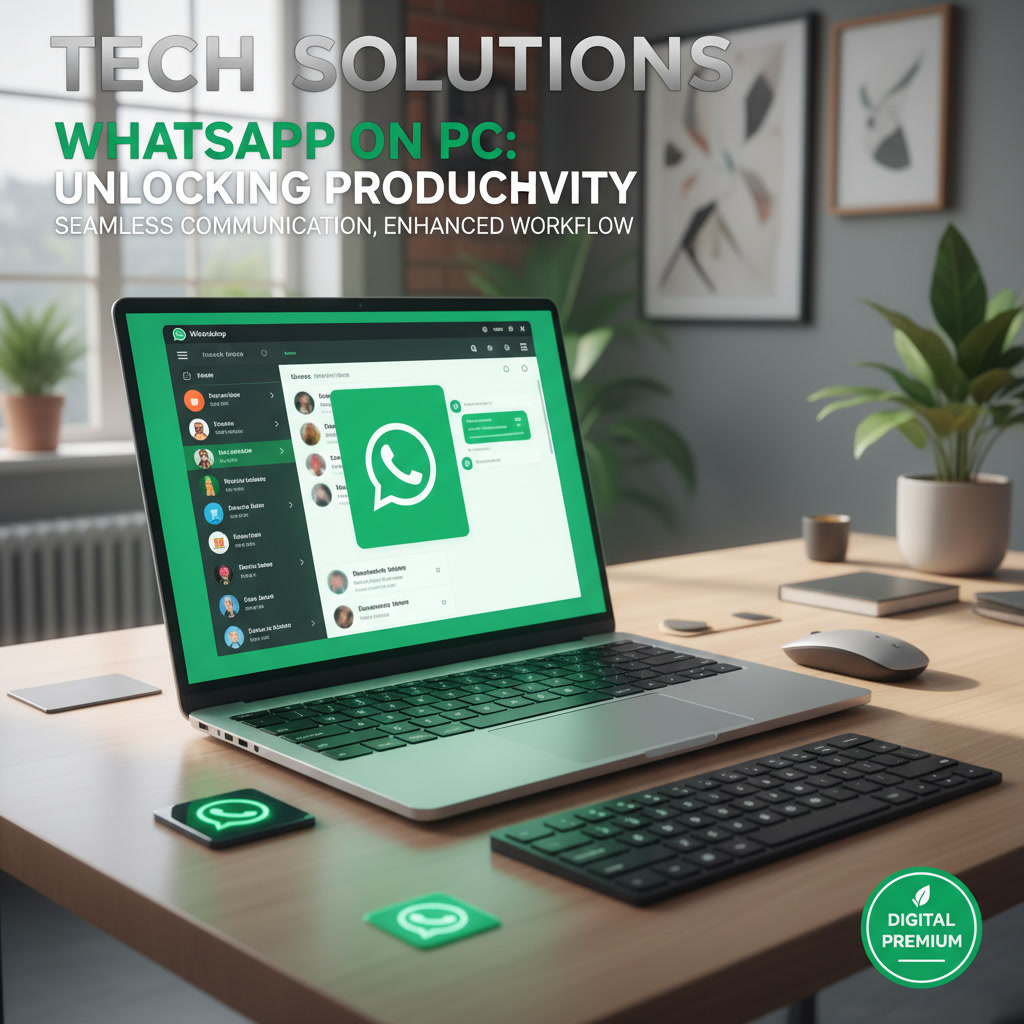 illustration image d'article de blog, un ordinateur utilisant whatsapp pc