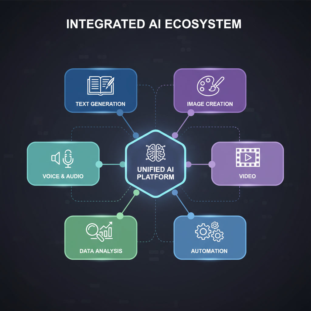 image résumée des fonctionnalités de la solution SaaS 1min AI