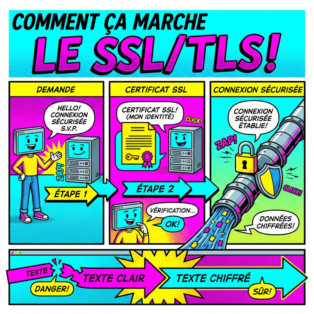 comparatif erreur certificat SSL causes solutions tableau sécurité navigateur comics années 80