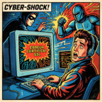 Erreur certificat sécurité : Solution rapide (Windows, Chrome, 2026) 80s comic book style, dramatic scene of a user facing a browser warning "Erreur certificat SSL", glowing red warning screen, broken padlock symbol, intense facial expression, bold black ink outlines, halftone dots texture, vibrant retro colors (red, blue, yellow), dynamic perspective, vintage comic shading, exaggerated emotion, cybersecurity theme, banana pro rendering, highly detailed, cinematic lighting