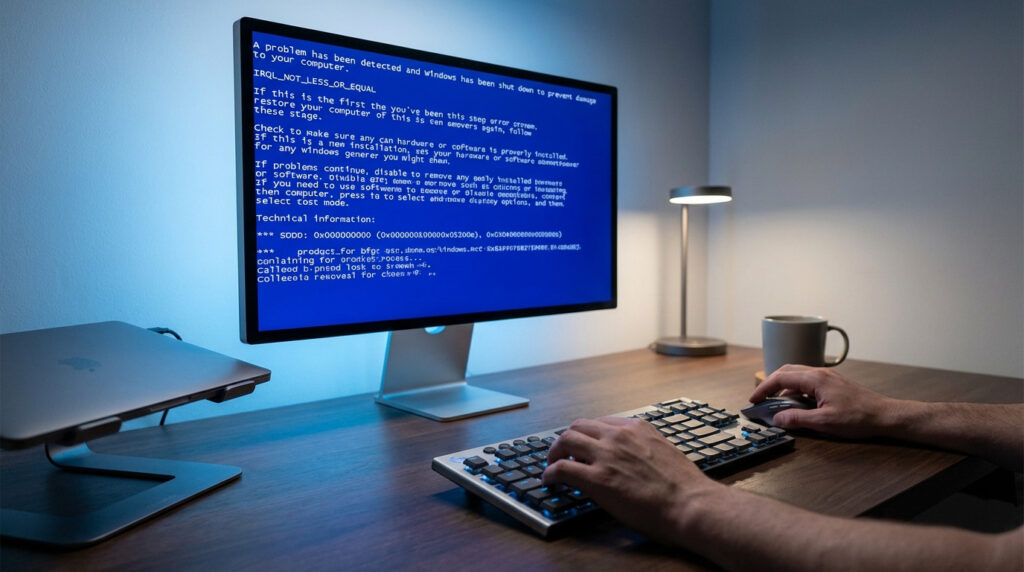 L’erreur IRQL_NOT_LESS_OR_EQUAL provoque un écran bleu sous Windows 10 et 11. Analyse des causes (pilotes défectueux, mémoire RAM, conflits matériels) et solutions pas à pas.