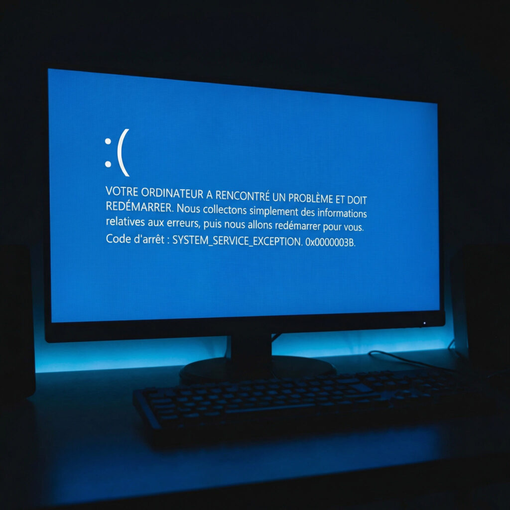 Erreur SYSTEM_SERVICE_EXCEPTION écran bleu Windows 11 code 0x0000003B