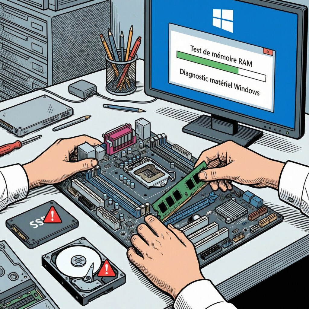 Diagnostic matériel d’une barrette de mémoire RAM pouvant provoquer l’erreur PAGE_FAULT_IN_NONPAGED_AREA