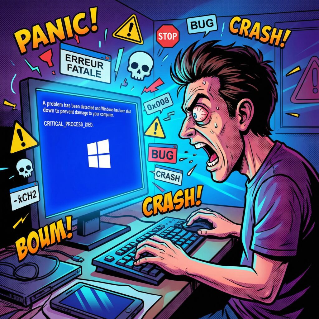 illustration réparer l’erreur UNEXPECTED_STORE_EXCEPTION sur Windows 10 et 11 avec écran bleu