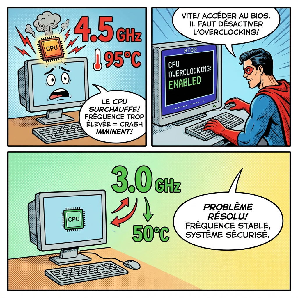 desactiver overclocking processeur erreur clock watchdog timeout