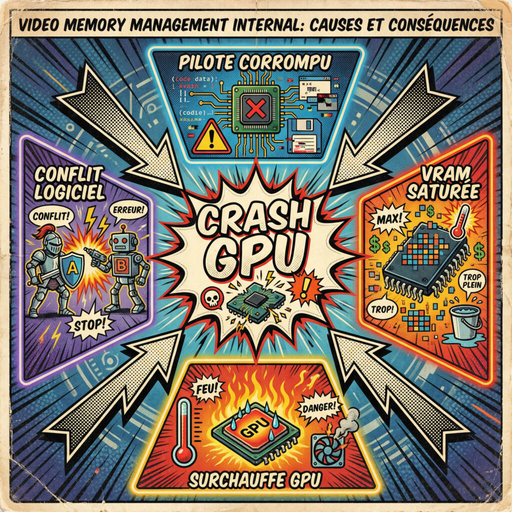 Diagramme des causes de l’erreur VIDEO MEMORY MANAGEMENT INTERNAL sur Windows