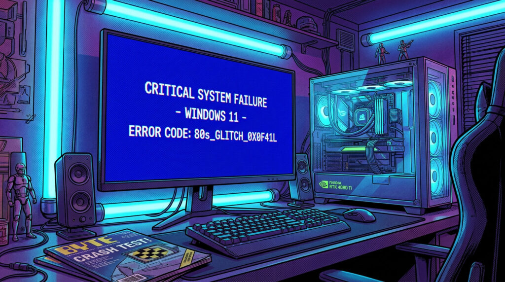 écran bleu Windows 11 sur un PC gaming
