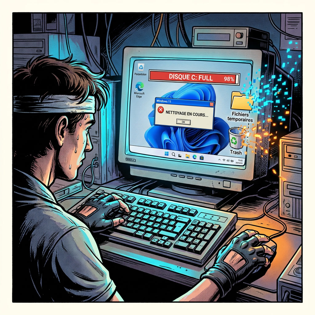 Libération d'espace disque sur Windows 11 avant l'installation de la mise à jour 24H2.