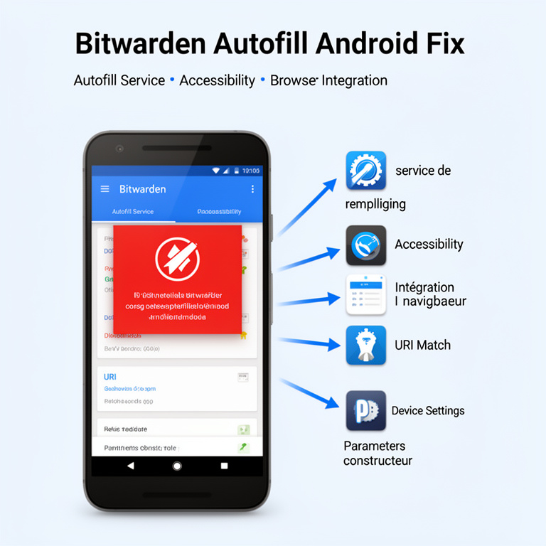 Infographie : bitwarden ne remplit pas les mots de passe android