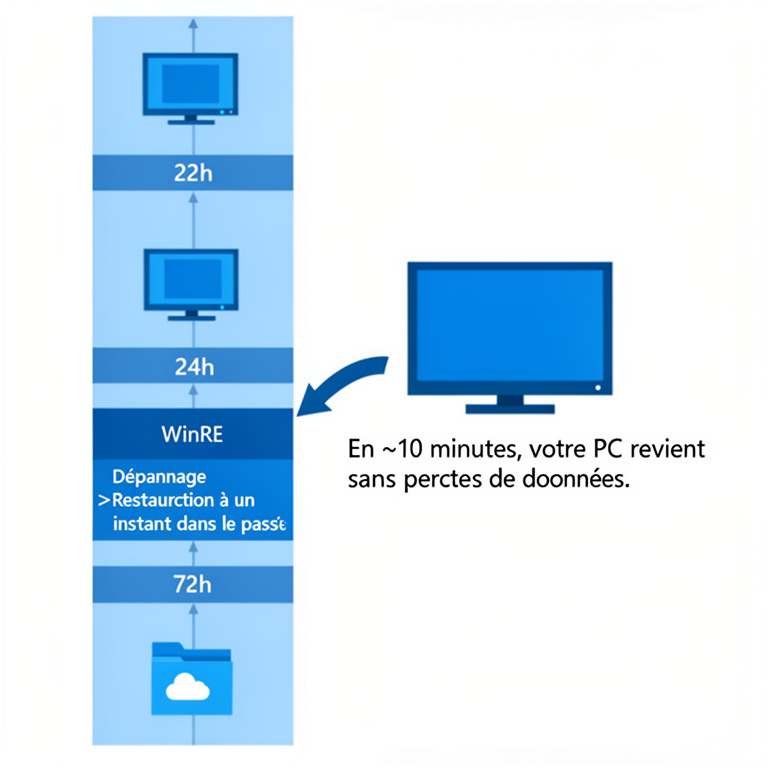 Infographie : Point-in-time Restore Windows 11 : restaurer son PC sans tout perdre