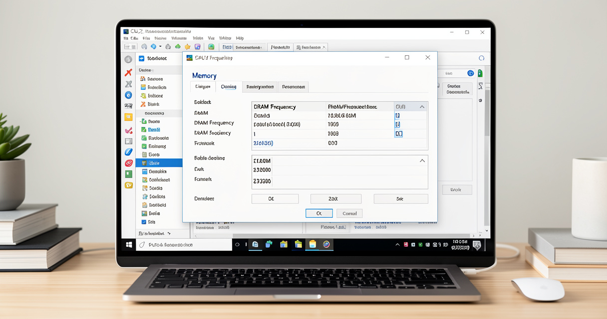 Capture d'écran CPU-Z onglet Memory montrant fréquence RAM et timings